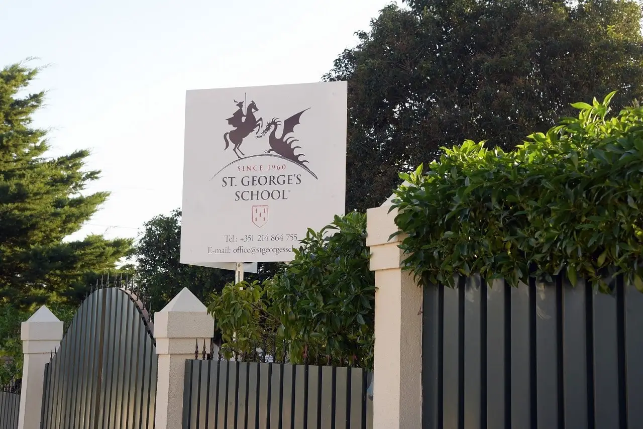 St. George's School sign at the entrance gate